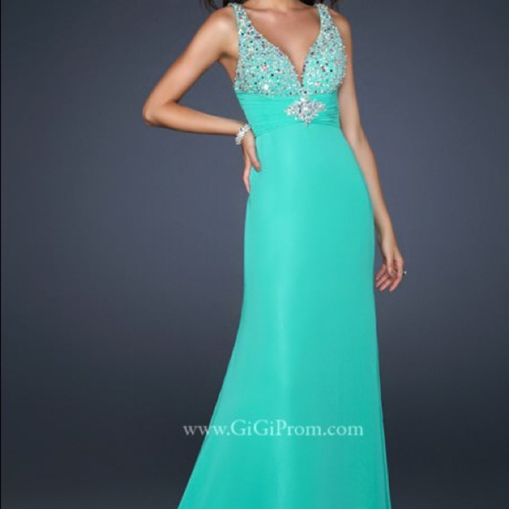 Formal Mint Chiffon Dress Gigi 17665 by La Femme